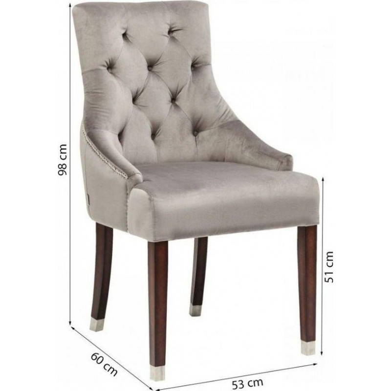 Chair Prince Velvet Grey